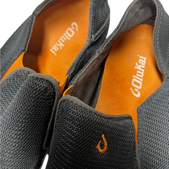 OluKai Nohea Mesh Dark Gray & Orange Slip On Shoes - Men's size 9.5 - Picture 6 of 10